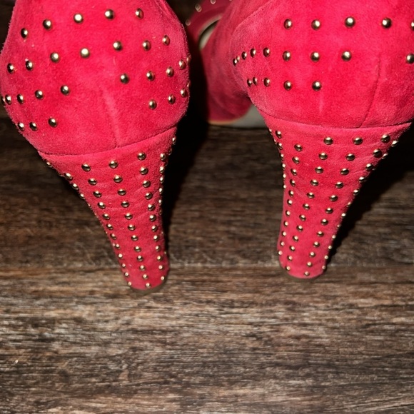 Anne Klein Red Studded Heels - Picture 5 of 6